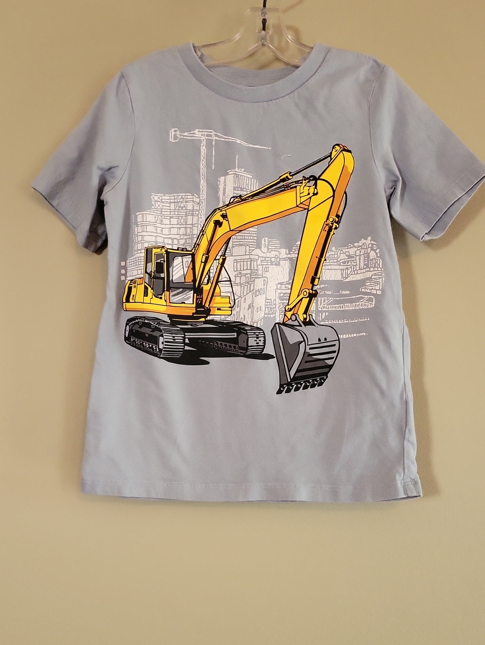 Light Blue excavator graphic tee shirt